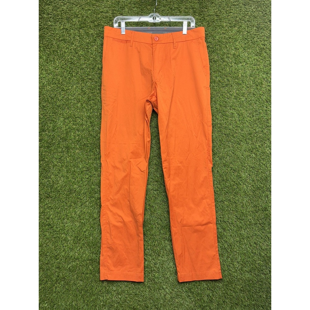 Lesmart Golf Pants Mens 34x31 Orange Khakis Standard Fit Performance Series